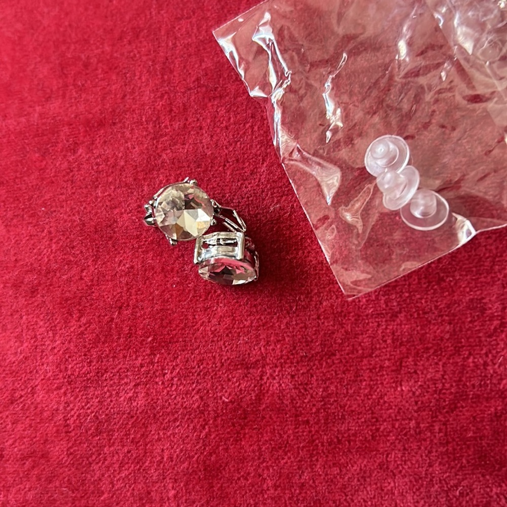 NEW cubic zirconia CLIP ON earrings!